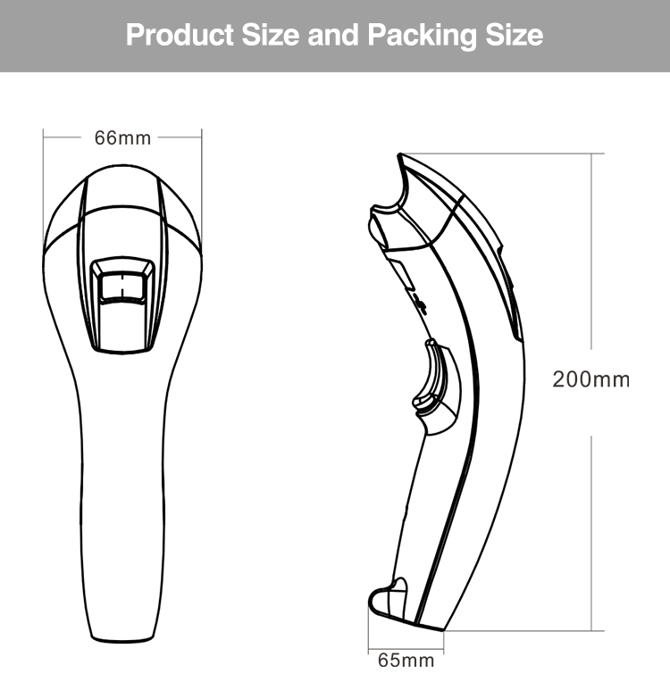 1D Wired Red Light CCD Barcode Scanner Handheld HighEffective Barcode