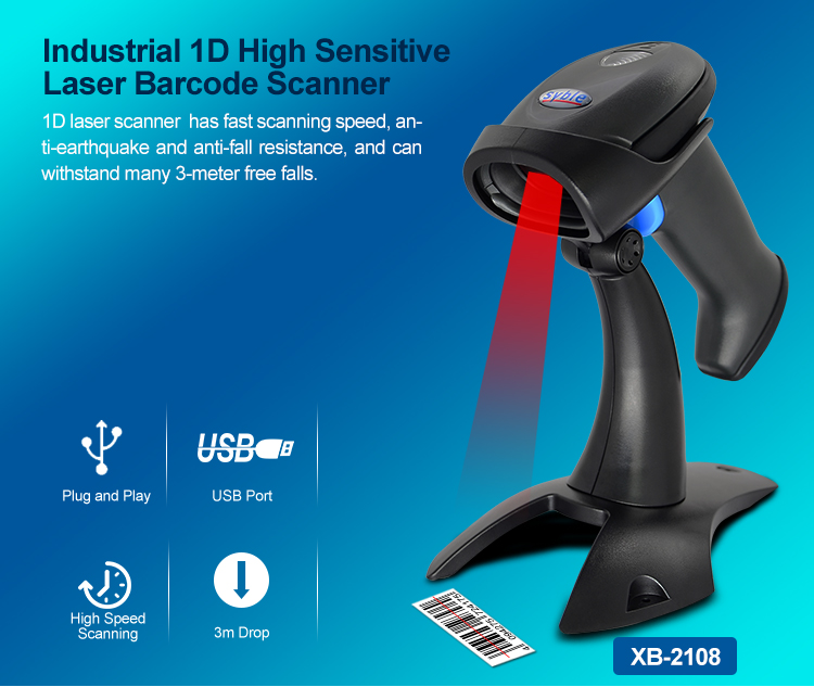 1D laser barcode scanner