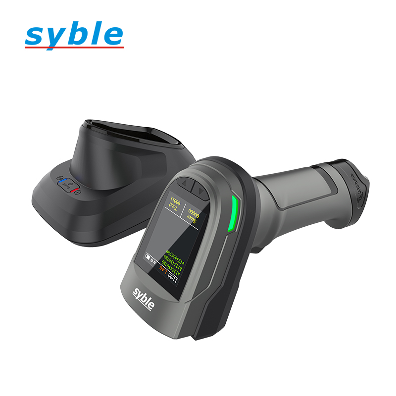 Industrial 2D Wireless with Display Screen and Cradle Scanner 