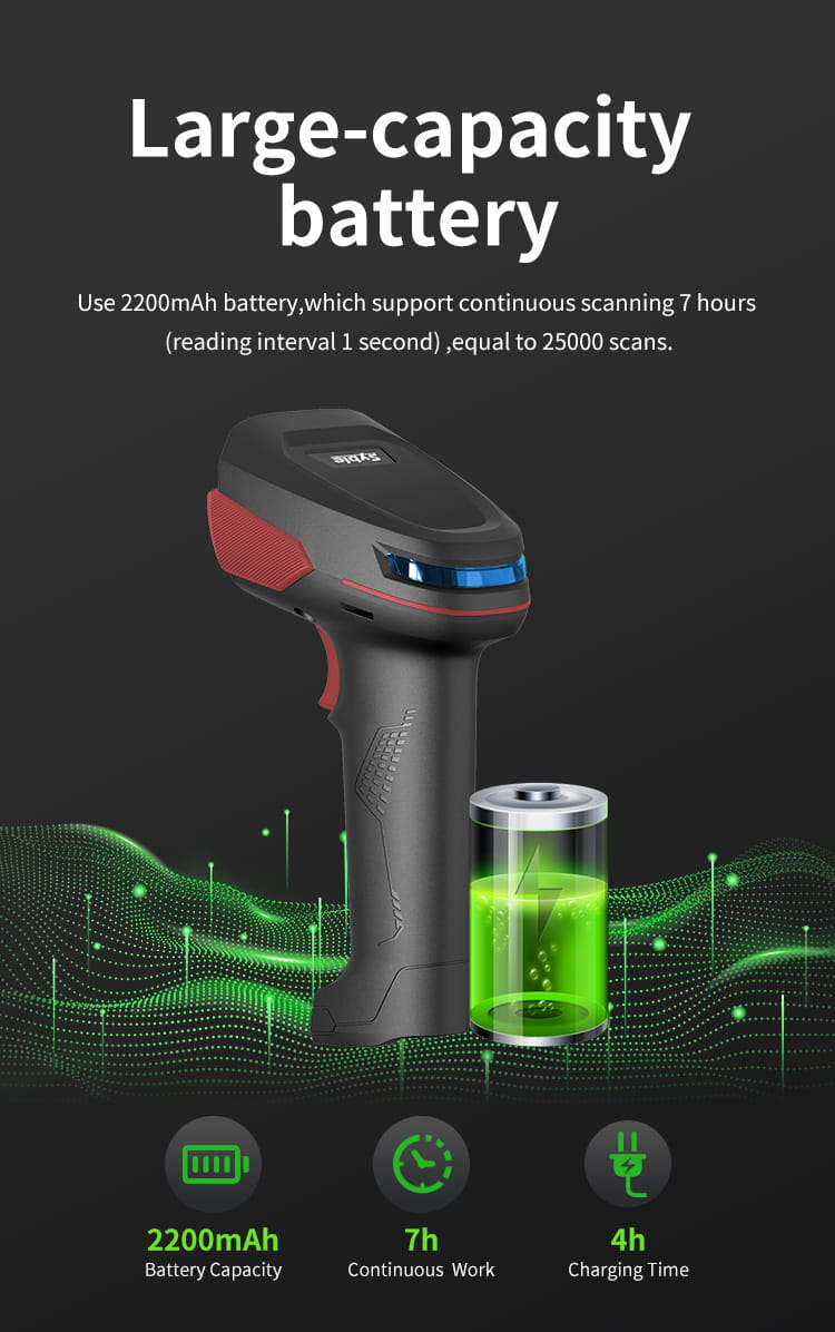 large capacity battery barcode scanner large capacity battery barcode scanner